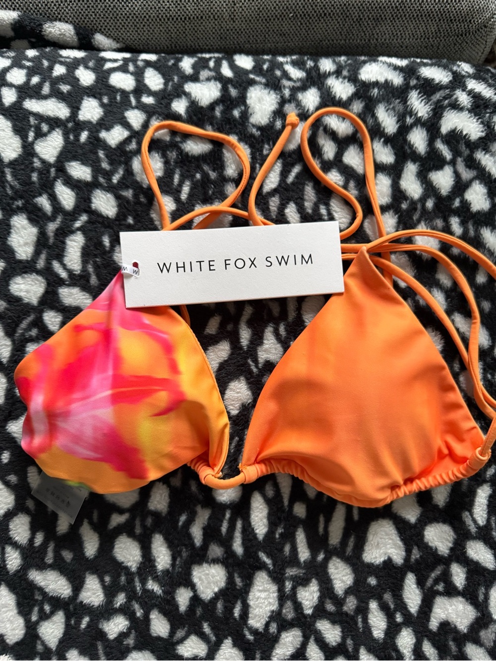 White Fox Golden Hour Sunset Floral Bikini Top